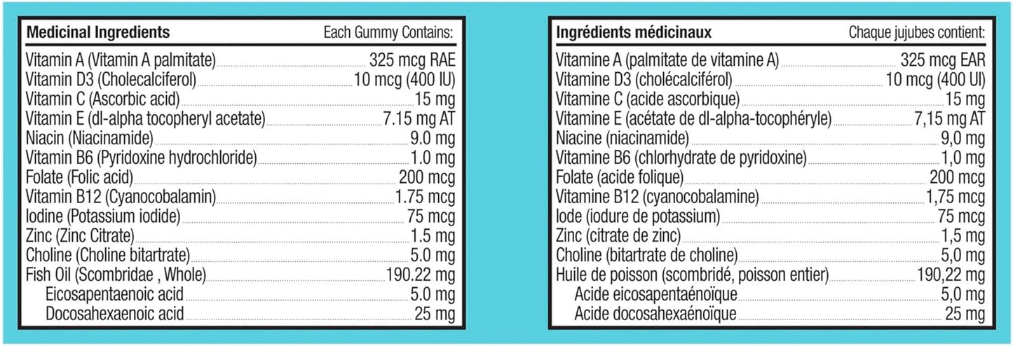 Prenatal Gummy Supplement with No Artificial Flavours and Colours Sweet Citrus Multivitamin to Help Support Mommy and Baby 30 Day Supply 60 Gummies