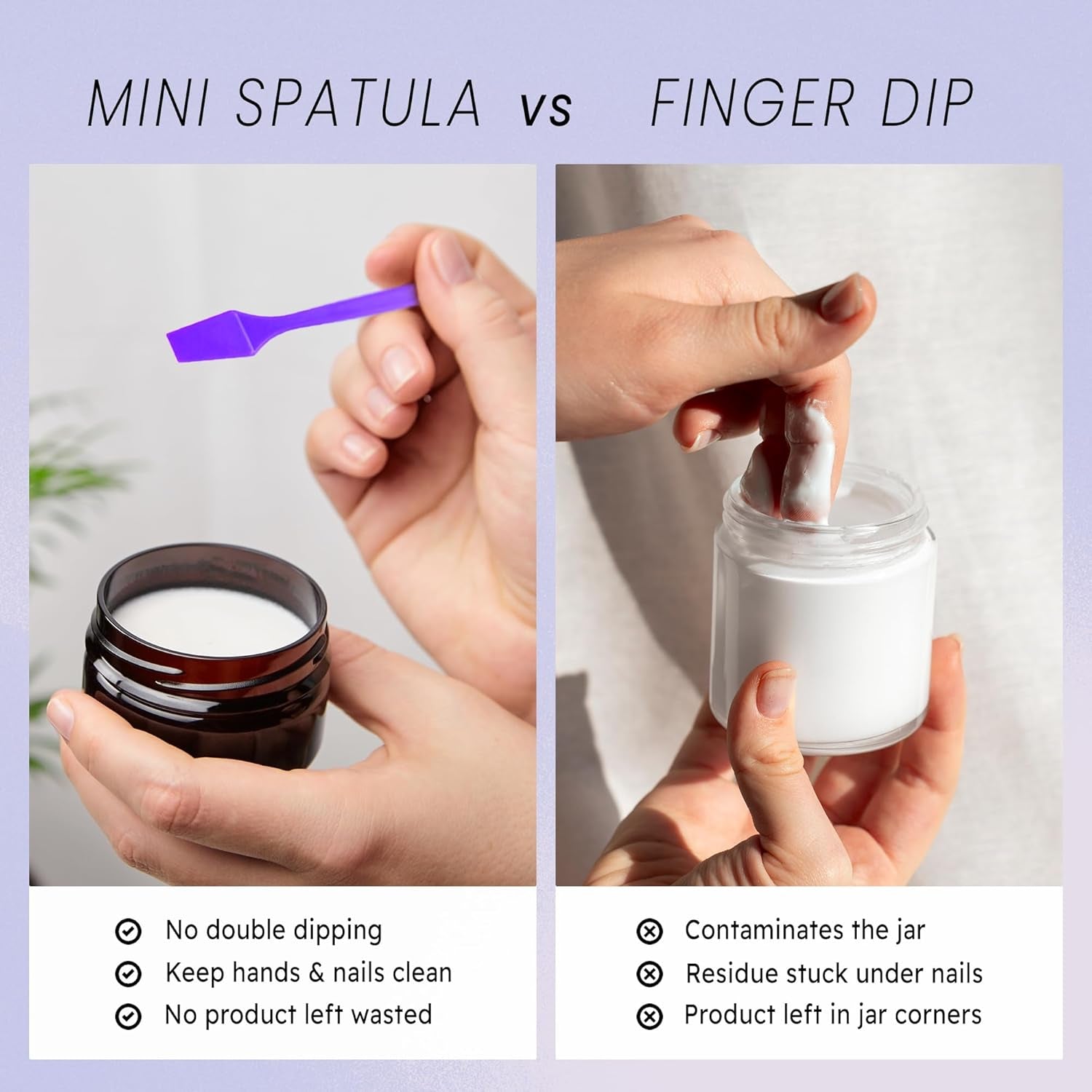 200Pcs Cosmetic Make up Disposable Plastic 2.5" Spatulas Skin Care Facial Cream Mask Spatula (PURPLE-200 Pieces in a Box)