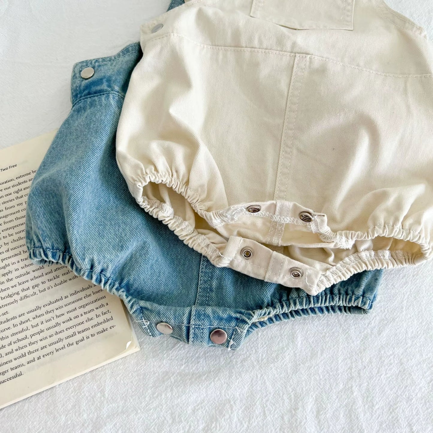 Spring and Autumn Newborn Infant Baby Boys and Girls Cowboy Sleeveless Rompers Kids Onepiece Fashion Baby Clothing