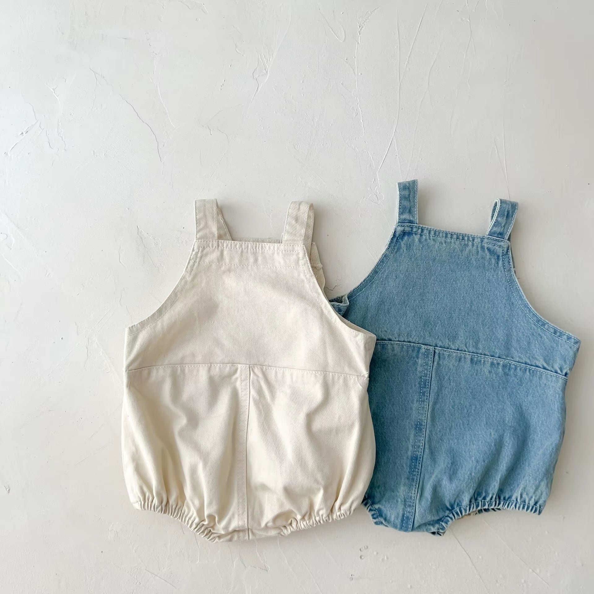 Spring and Autumn Newborn Infant Baby Boys and Girls Cowboy Sleeveless Rompers Kids Onepiece Fashion Baby Clothing