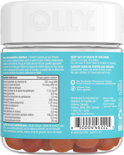 Prenatal Gummy Supplement with No Artificial Flavours and Colours Sweet Citrus Multivitamin to Help Support Mommy and Baby 30 Day Supply 60 Gummies