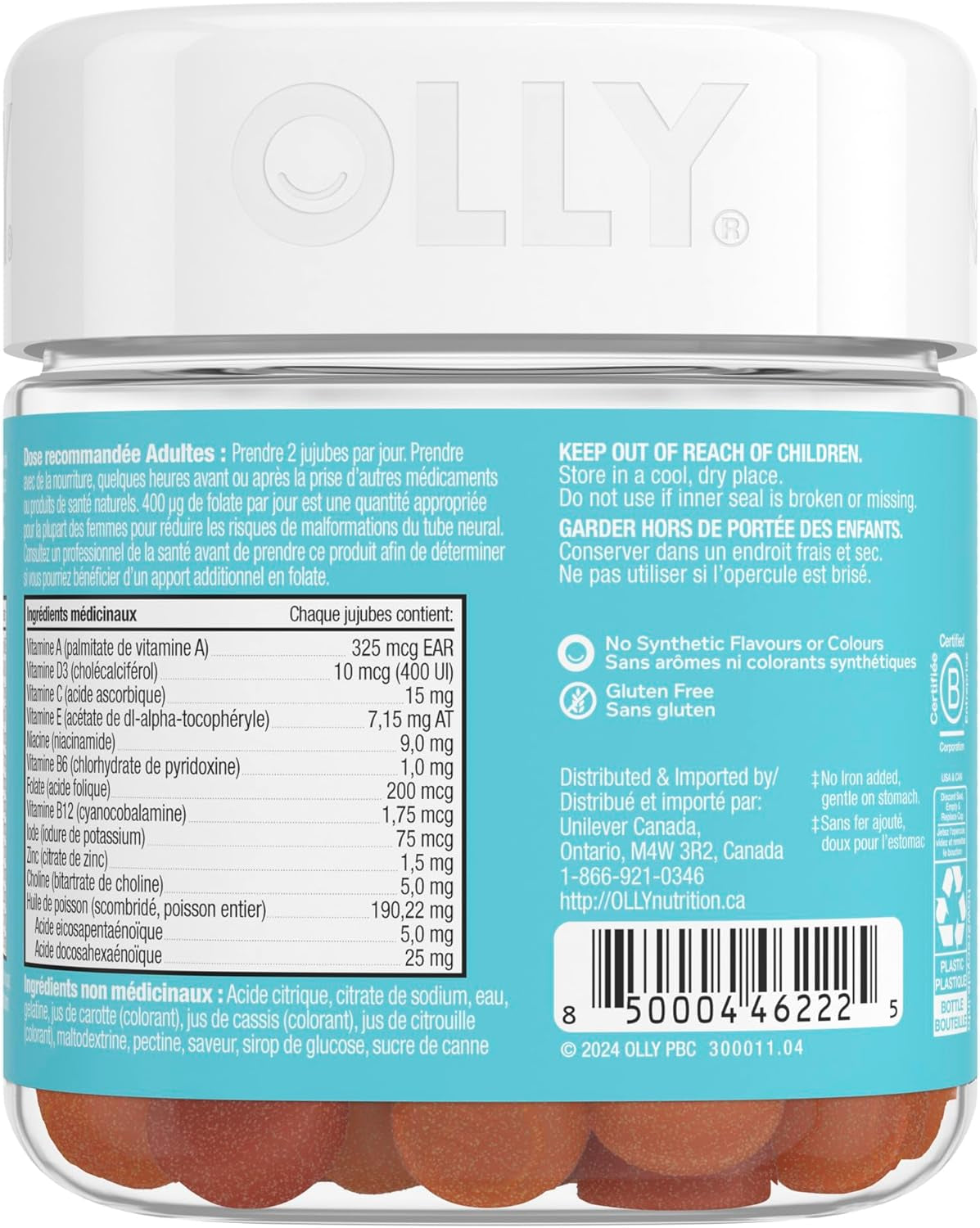 Prenatal Gummy Supplement with No Artificial Flavours and Colours Sweet Citrus Multivitamin to Help Support Mommy and Baby 30 Day Supply 60 Gummies
