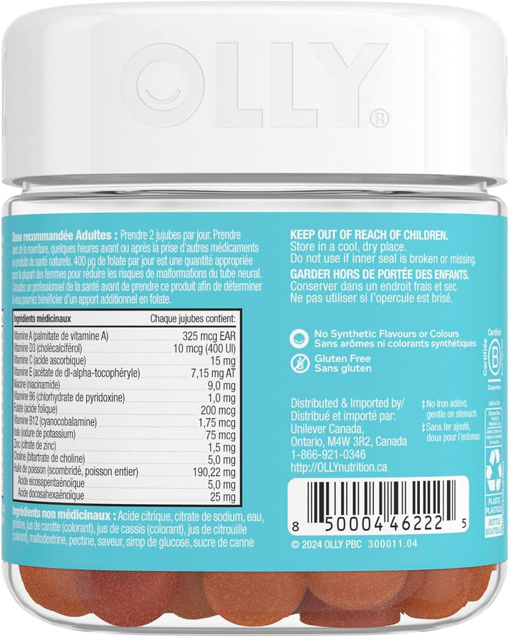 Prenatal Gummy Supplement with No Artificial Flavours and Colours Sweet Citrus Multivitamin to Help Support Mommy and Baby 30 Day Supply 60 Gummies
