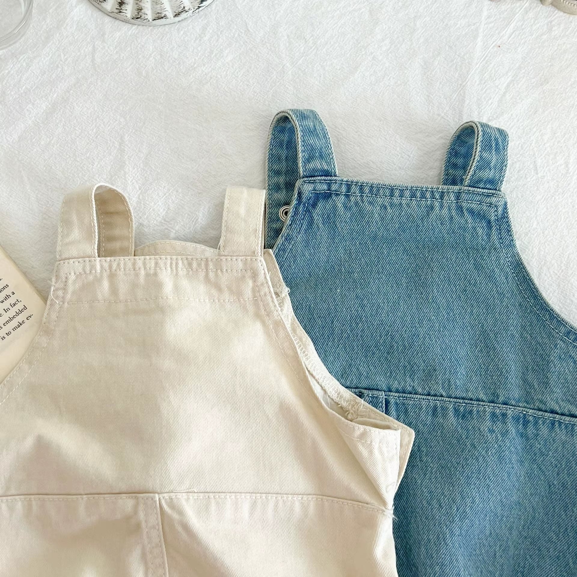 Spring and Autumn Newborn Infant Baby Boys and Girls Cowboy Sleeveless Rompers Kids Onepiece Fashion Baby Clothing