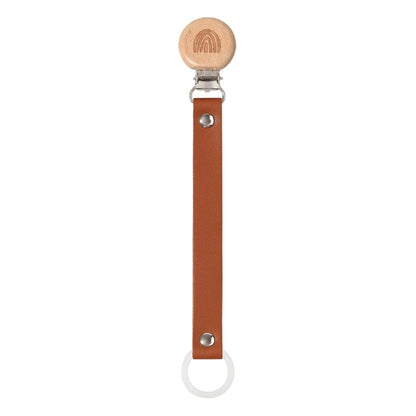Leather Baby Pacifier Chain Rainbow Soother Pacifier Clips Chain Metal Dummy Clip Nipple Holder Clasps Baby Feeding Accessories