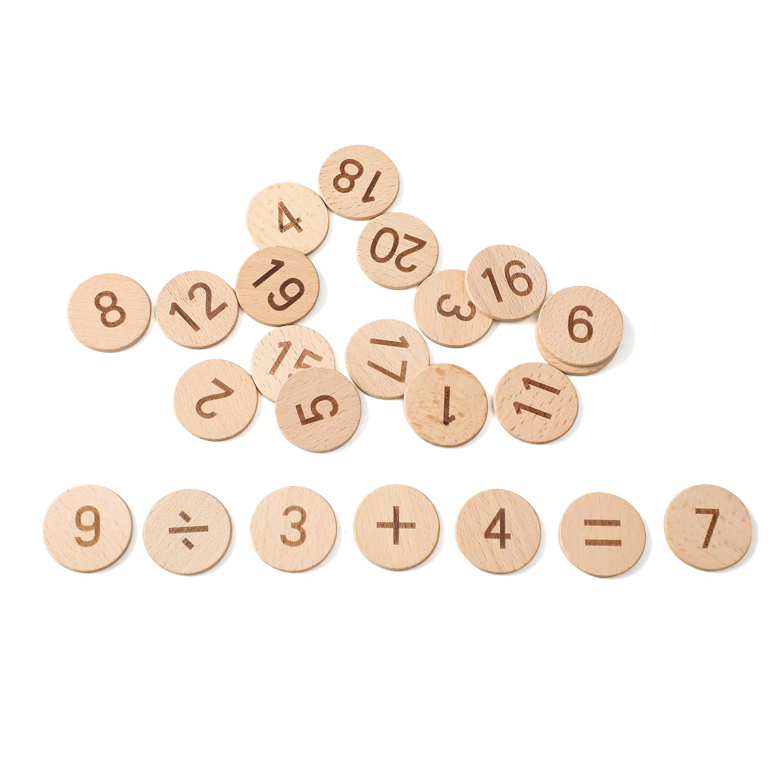 Montessori Math Toys Colorful Alphabet Number Shape Matching Wooden Board Baby Early Educational Learning Toys Teaching Material
