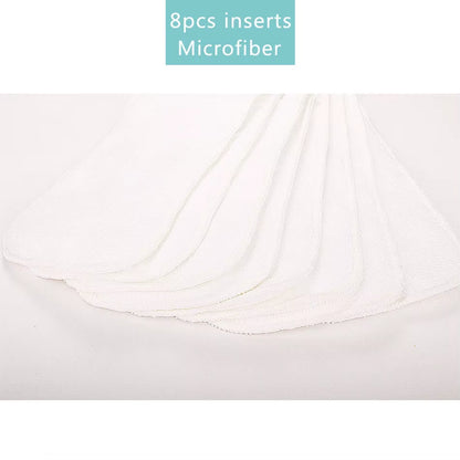Washable Reuseable Baby Cloth Diapers Nappy Inserts Microfiber 3 Layers Fit One Size Baby Diapers