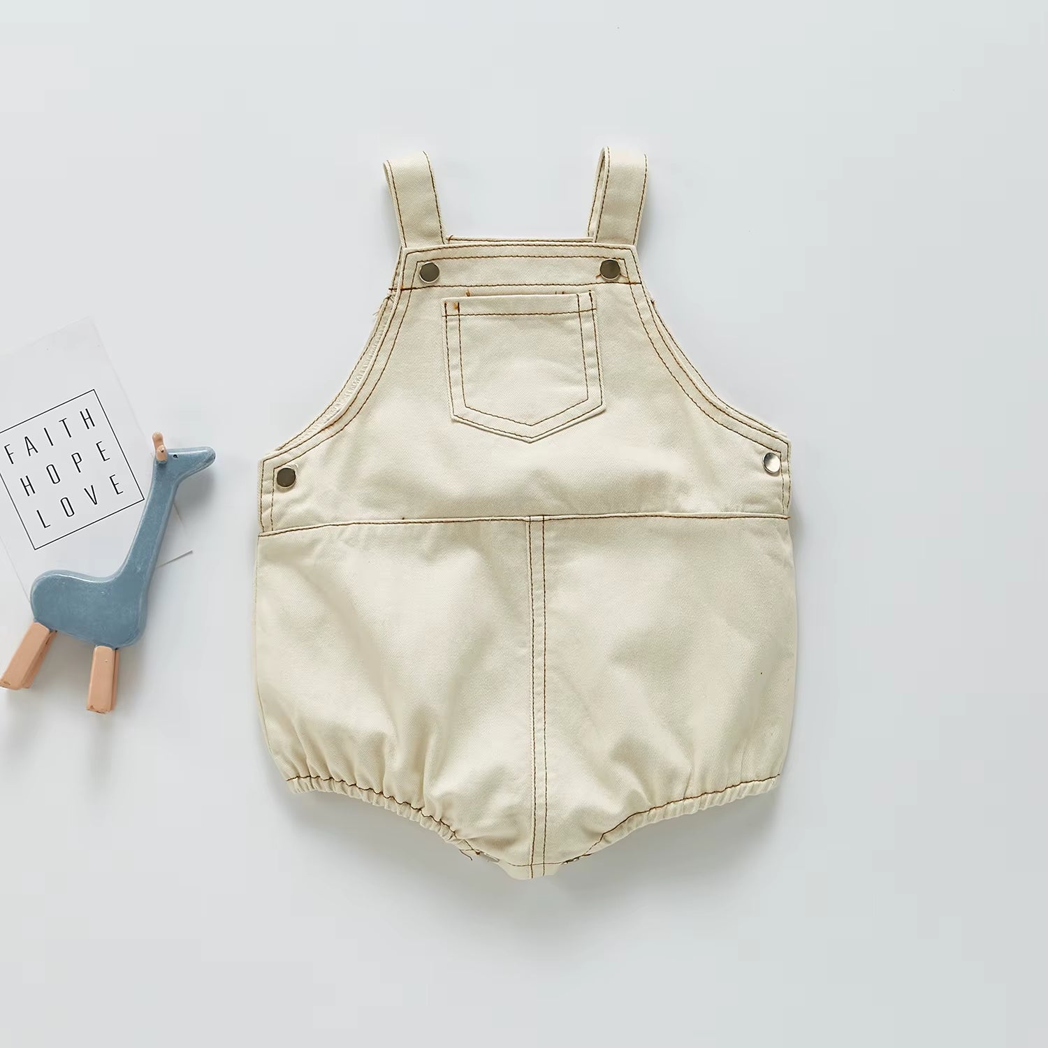 Spring and Autumn Newborn Infant Baby Boys and Girls Cowboy Sleeveless Rompers Kids Onepiece Fashion Baby Clothing