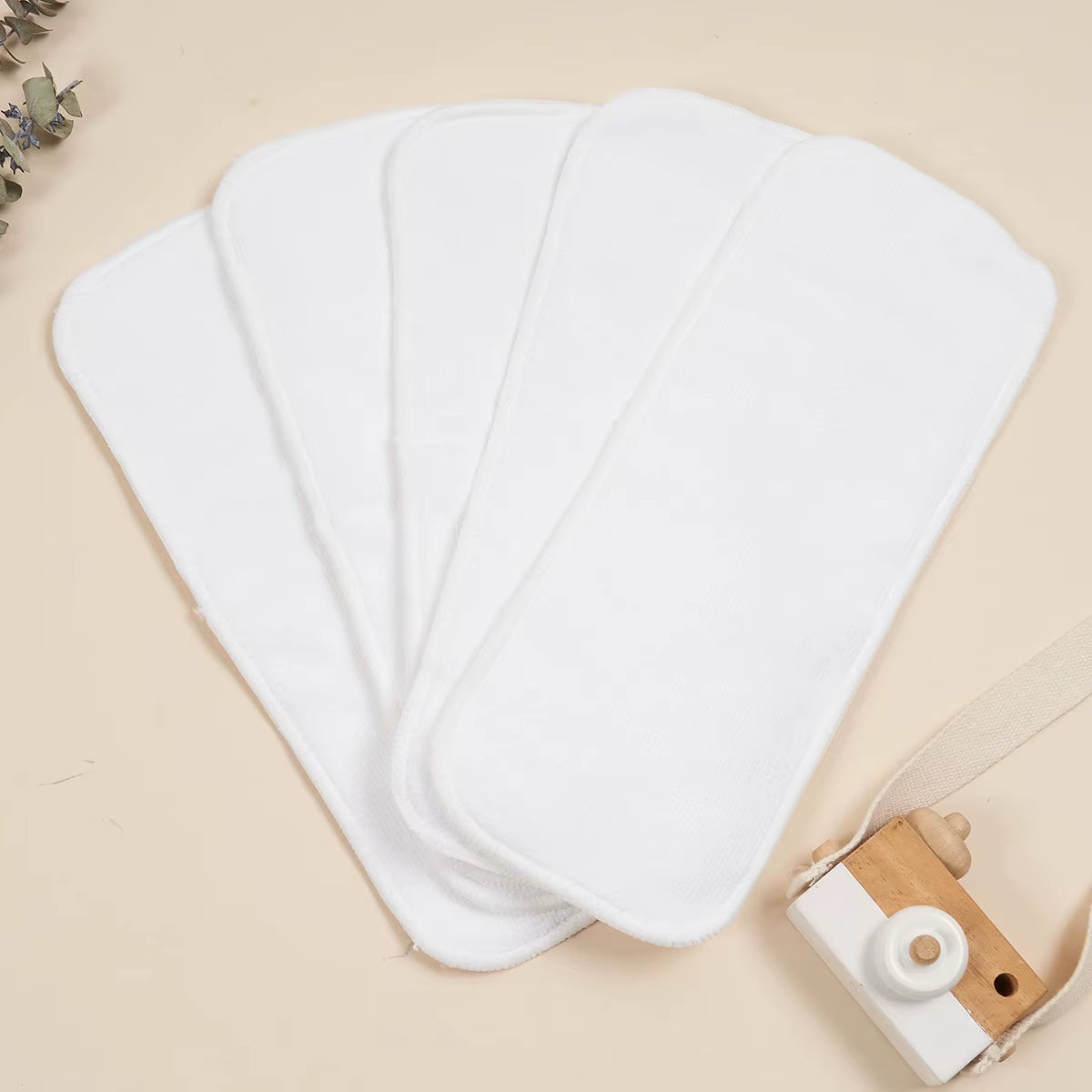 Washable Reuseable Baby Cloth Diapers Nappy Inserts Microfiber 3 Layers Fit One Size Baby Diapers