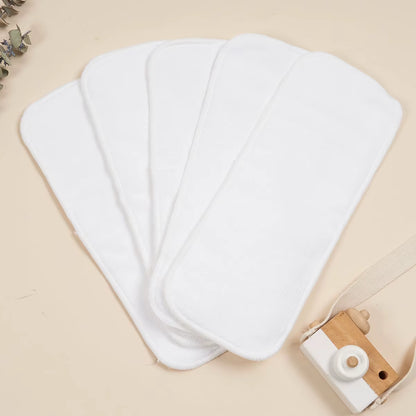 Washable Reuseable Baby Cloth Diapers Nappy Inserts Microfiber 3 Layers Fit One Size Baby Diapers